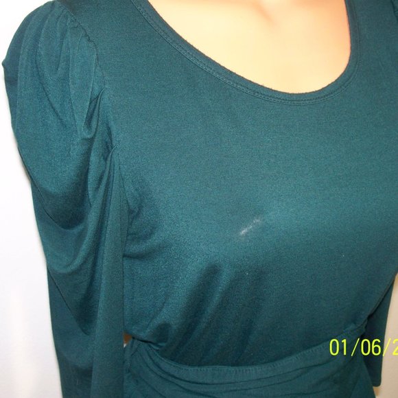 Anthropologie Maeve Green Ceres Ruched Dress Q10 - Picture 4 of 5